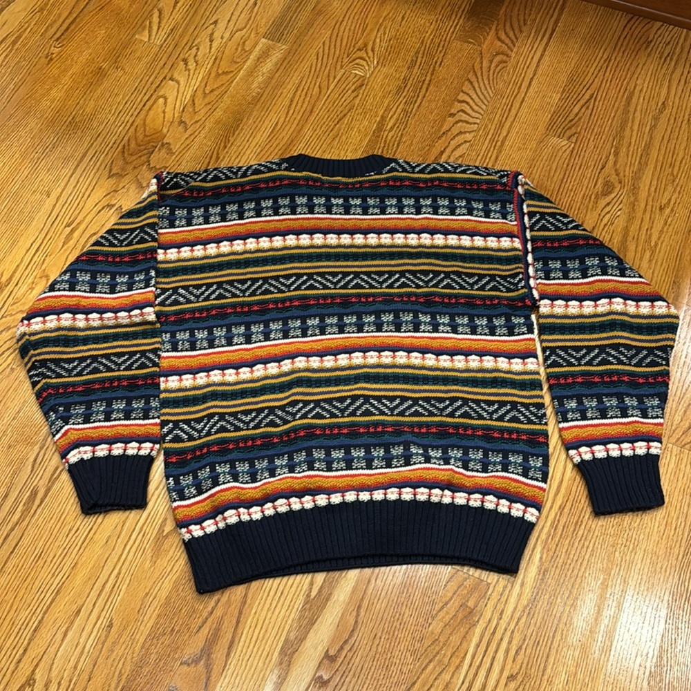Vintage 80's Oversized 100% New Yorker 3D Multicolor cotton grandpa sweater - Picture 4 of 7